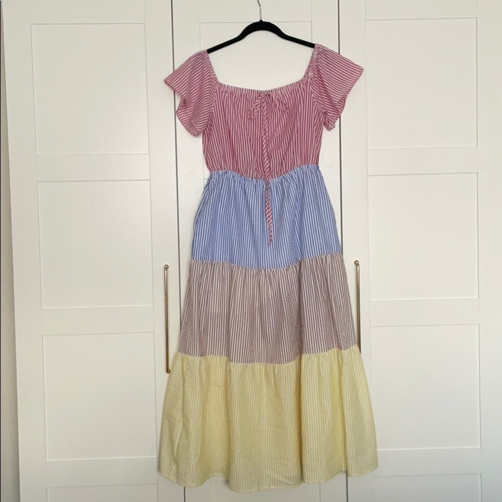 Farrow Seersucker Stripe Maxi Dress